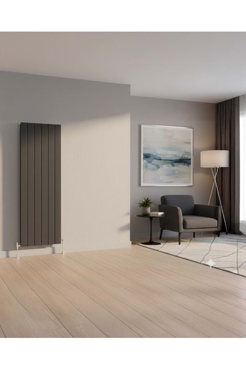 İconi Lena Dikey Single Alüminyum Dizayn Radyatör Krom Kapak